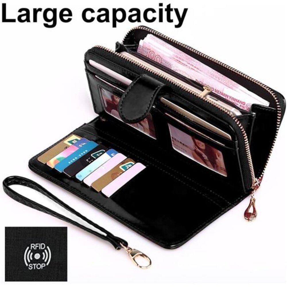 Bling Rhinestone Womens Wallet Artificial Diamond Wristlet Clutch Purse Credit - Picture 5 of 7